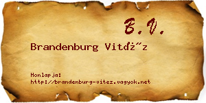 Brandenburg Vitéz névjegykártya